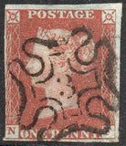 GB QV 1841 1d Red SG8m with No 3 in Maltese Cross (D - B) (LPS116)