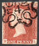 GB QV 1841 1d Red SG8m with No 4 in Maltese Cross (F - L) (LPS117)