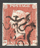 GB QV 1841 1d Red SG8m with No 6 in Maltese Cross (M - C) (LPS122)