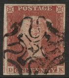 GB QV 1841 1d Red SG8m with No 10 in Maltese Cross (D - K) (LPS130)