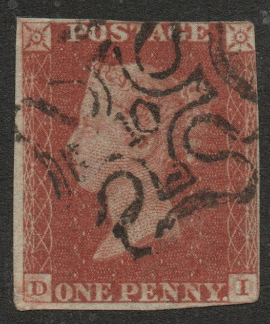 GB QV 1841 1d Red SG8m with No 10 in Maltese Cross
(D - I)