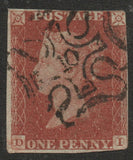 GB QV 1841 1d Red SG8m with No 10 in Maltese Cross (D - I) (LPS134)