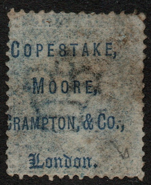 GB QV Line Engraved 2d Blue SG45,with Copestake Moore Underprint D - J