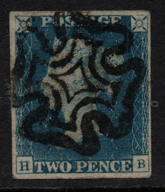 GB Line Engraved SG4 2d Blue Plate 1 Full Black M/C (H-B) 4 Margins