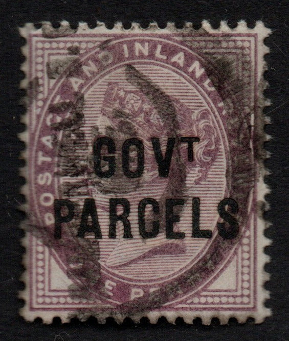 GB 1891-00 Surface Printed SGO69a 1d Lilac Govt Parcels missing dot under T error (LPS37)