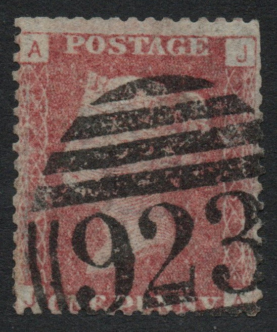 GB QV 1858 SG43/44 Plate 225 Good Used J - A  923 Worthing Sussex 