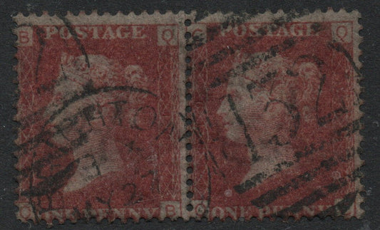 GB QV 1858 SG43/44 Plate 219 Pair Good Used Q-B/Q-C 