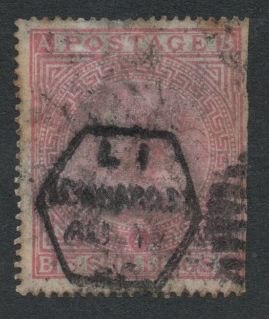 GB QV SG134 Plate 4 5/- Rose White Paper (B - A) SPACEFILLER