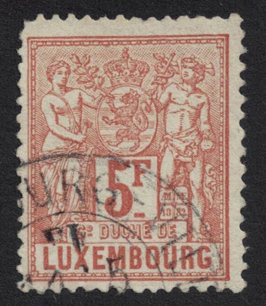 1882 Luxembourg SG92 5F Orange Agriculture & Trade VFU 