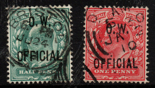 GB KEVII SGO36 & O37 ½d & 1d Office of Works Officials 