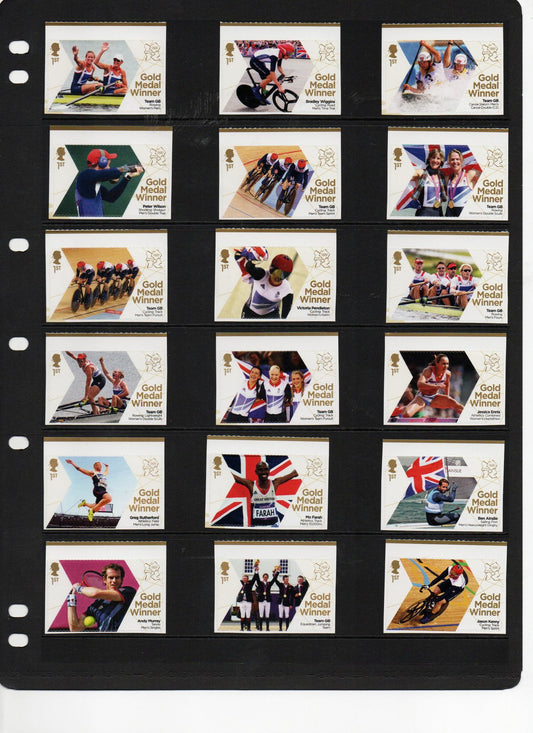 GB UK 2102 Olympic & Paralympic COMPLETE Stamp Collection.