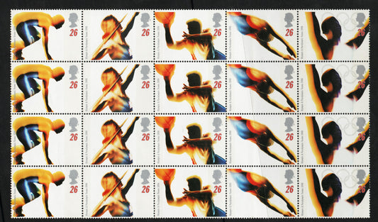 GB QEII SG1930-94 Olympic and Paralympic Games 4x Se-Tenant Strips Unfolded, U/M. Less than Face Value