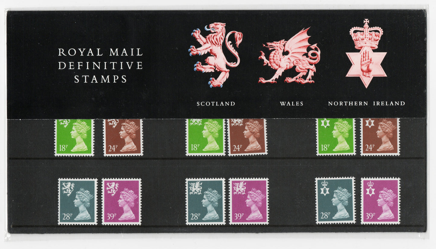 GB 1991 Presentation Pack No. 26 Machin Definitive Regional Stamps 