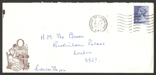 GB 1978 Envelope to Her Majesty QEII from wife of Sir Anthony Meyer, Barbadee Meyer. Very Unusual
