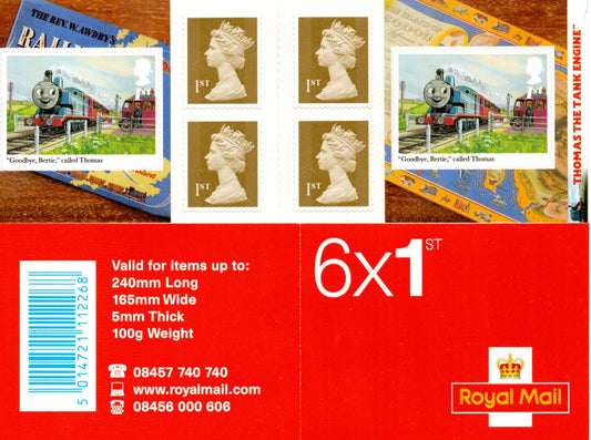 GB QEII 2011 Thomas the Tank Engine S/A Booklet PM29 6 x 1st Class U/M MNH 