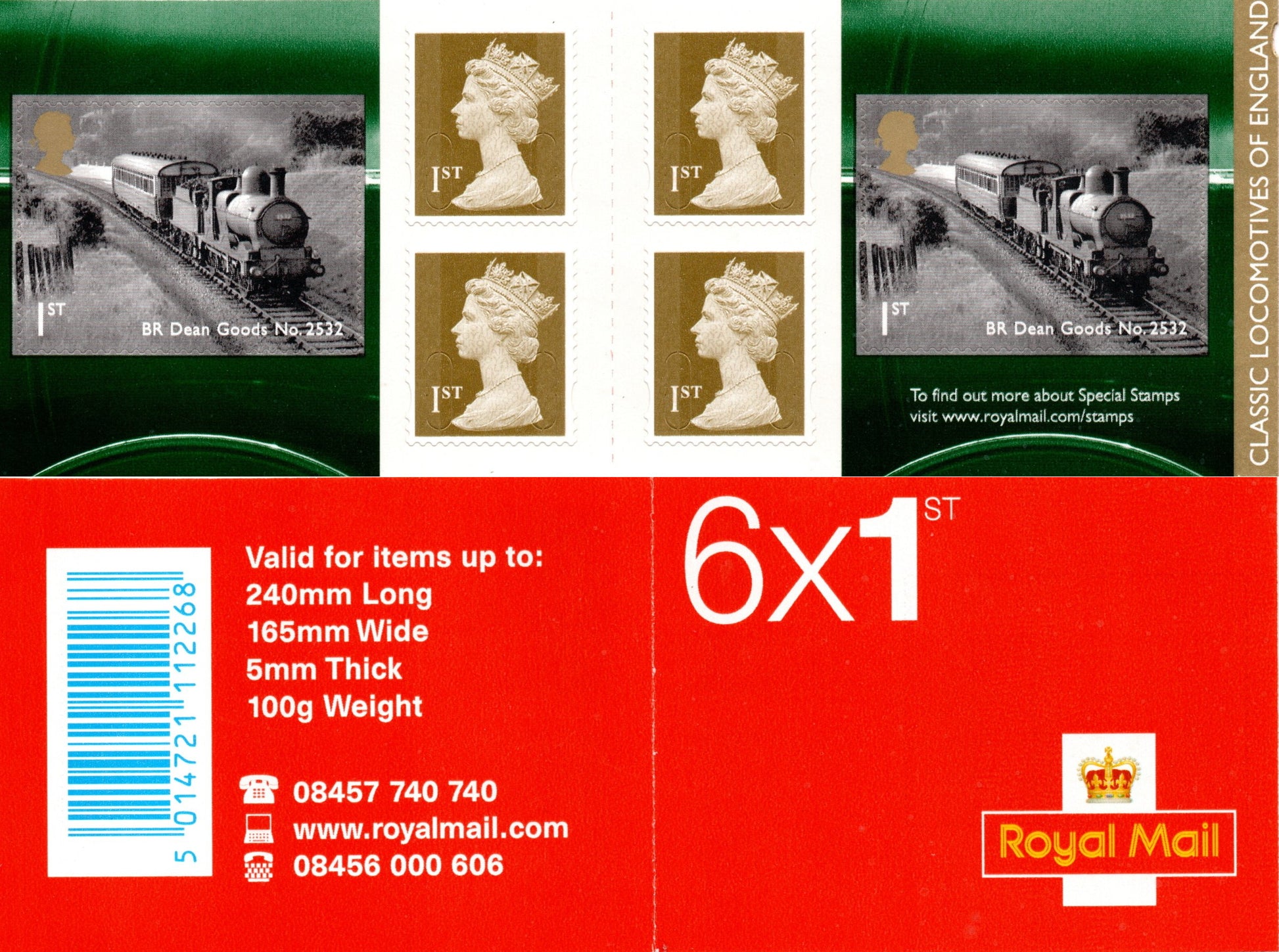 GB QEII 2011 Classic Locomotives of England S/A Booklet PM31 6 x 1st Class U/M MNH