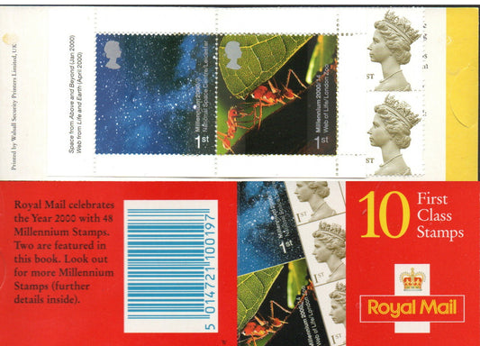 GB 2000 Booklet 4 x 1st Class HB3A Millennium Round Tab Code W Mint Condition