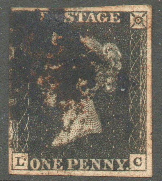 GB QV 1840 1d Black SG2 Plate 6 AS41 (L-C) 3 Good Margins