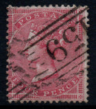 GB QV 1885 SG66a Wmk Large Garter 4d Rose Carmine (RR16)