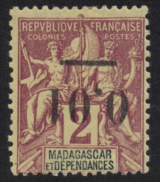 1902 French Madagascar SC#51a SG27b Inverted Overprint VLMM 