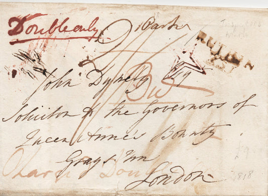GB 1818, Ruthin to London, double-rate, with a star check/inspector's mark (SF21)