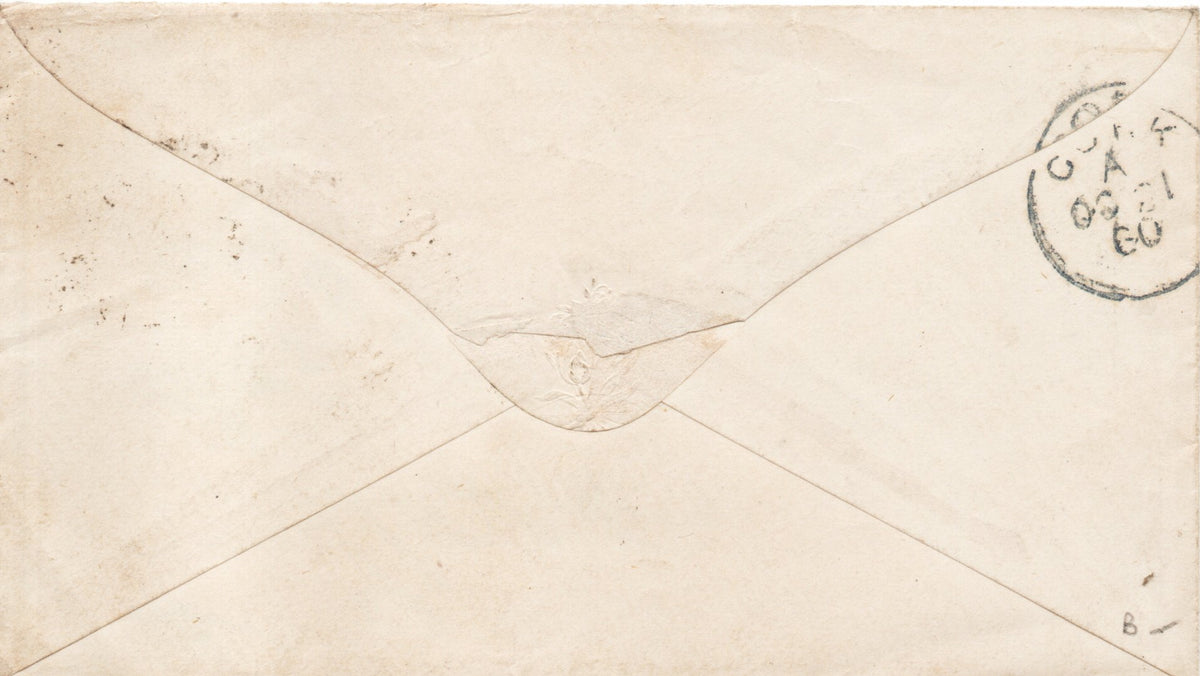 GB 1860 Envelope from Angel Hotel Dublin to J Close Esq, c/o Cork P.O. (SF27)