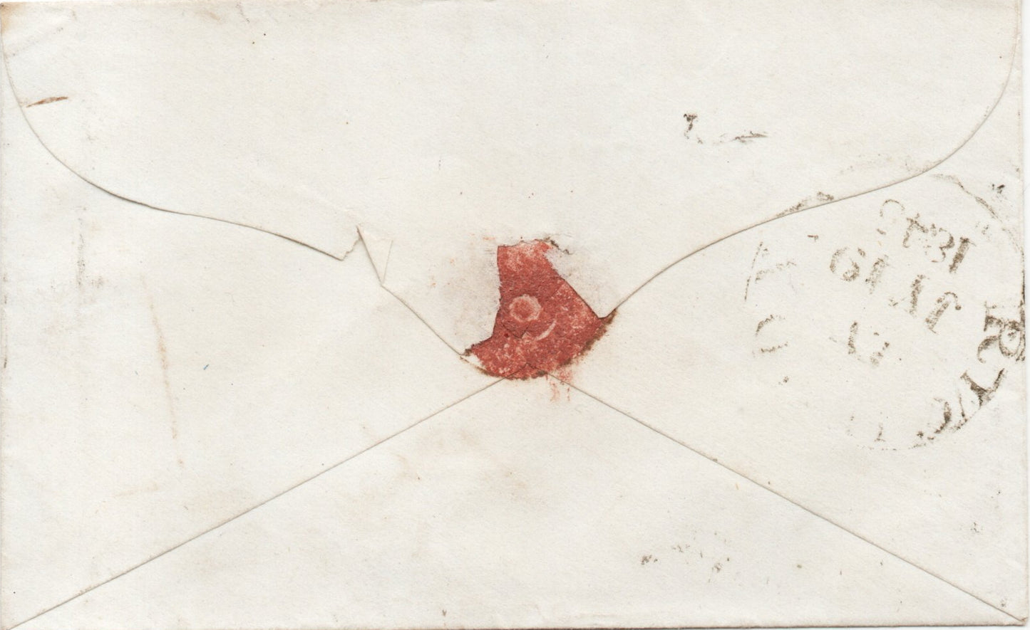 GB 1843 Small Envelope Hounslow-Cornwall with Richmond 1d Paid H/Stamp (SF28)