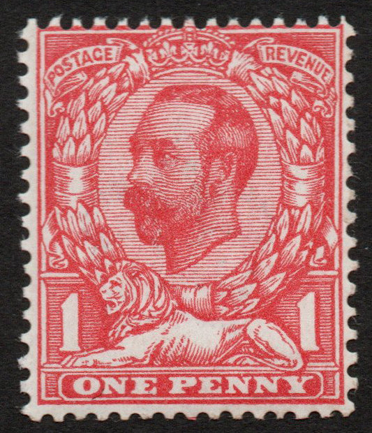 GB KGV SG331, 1d rose-pink DIE B, PERFECT UNMOUNTED MINT