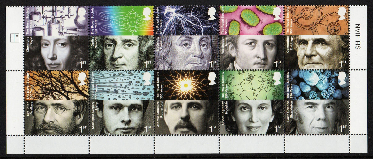 Great Britain 2010 Royal Society SG3026-3035 Se-Tenant set of 10 Unmounted Mint