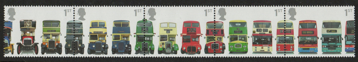 Great Britain 2001 Double Decker Bus SG2210-2214 Se-Tenant set of 5 unmounted mint