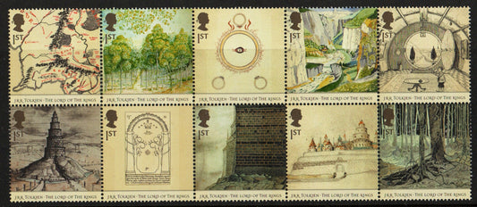 Great Britain 2004 JRR Tolkien SG2429-2438 Se-Tenant set of 10 unmounted mint