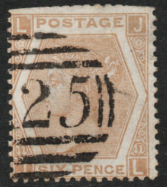 GB QV 1872 SG122b 6d Pale Chestnut Malta A25 Cancellation Good Used&nbsp;&nbsp;