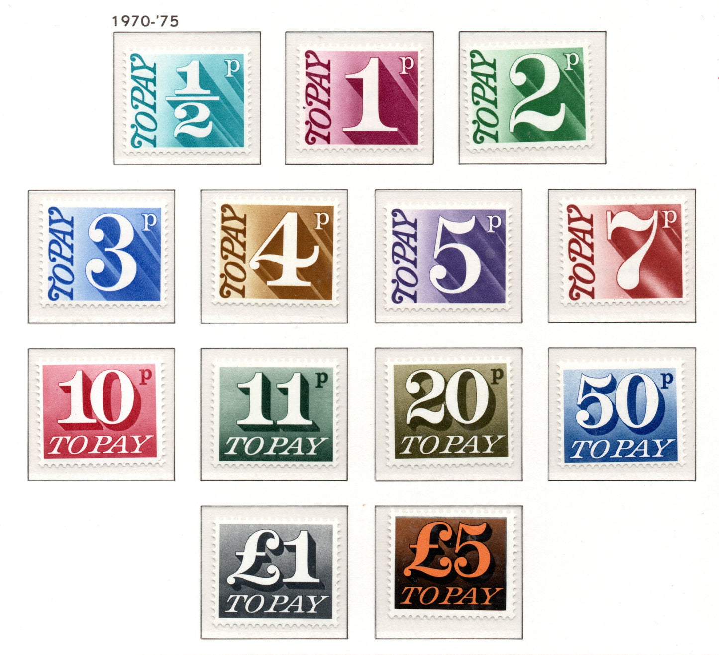 190-75 GB Postage Dues SGD77 - D89 Unmounted Mint MNH 