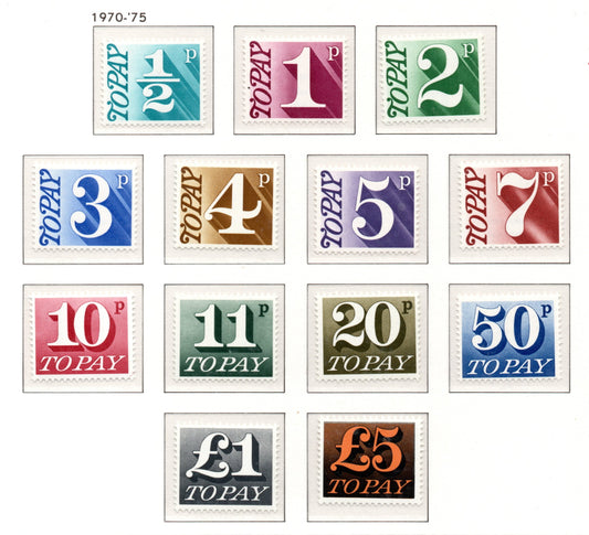 190-75 GB Postage Dues SGD77 - D89 Unmounted Mint MNH 