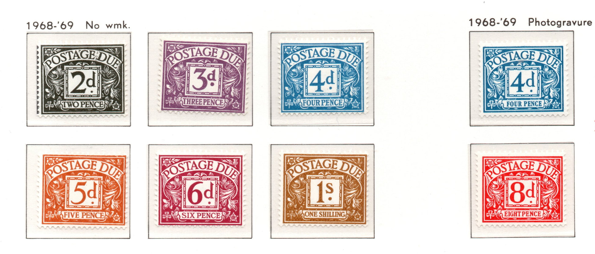 1968-69 SGD69-74 AND SGD75/76 (Photogravure) Unmounted Mint MNH