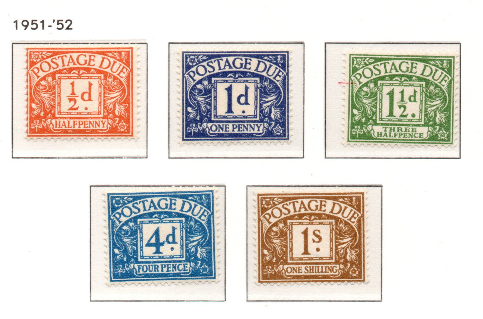 1951 KGVI SGD35-39 Set of 5 Postage Dues GVIR Wmk Unmounted MInt MNH 