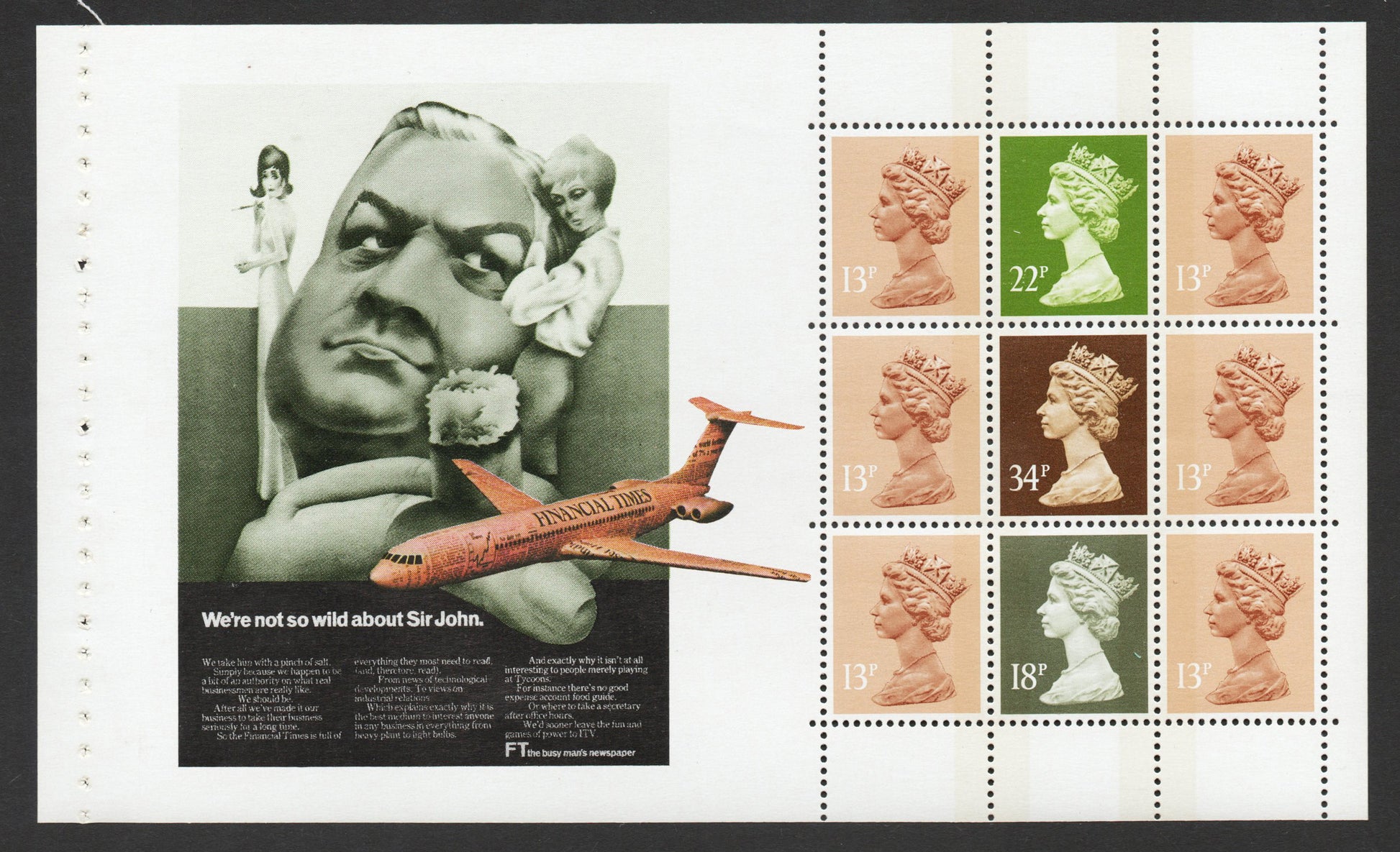 GB 1988 Prestige Pane X1006L From Financial Times DX9 Book U/M