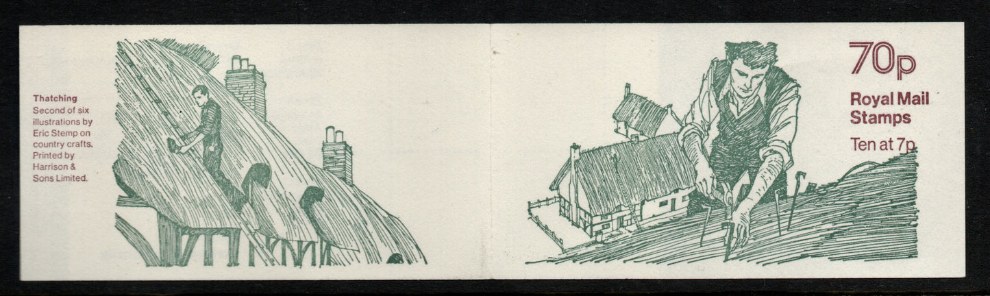 GB QEII 1978 70p Booklet FD3A Left Selvedge Good Perfs Unmounted Mint (TT367)