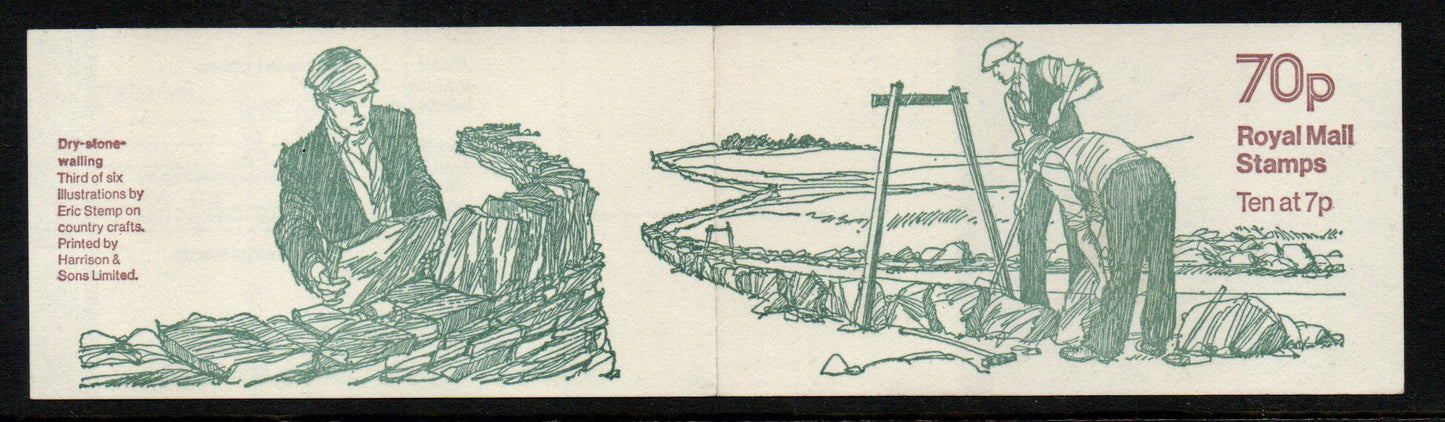 GB QEII 1978 70p Booklet FD4A Cyl Left Selvedge Trimmed Perfs Unmounted Mint (TT368)