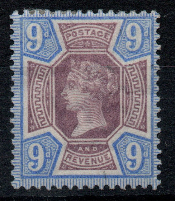 GB 1890 QV SG209 9d Jubilee Mounted Mint, almost full OG (TT388)