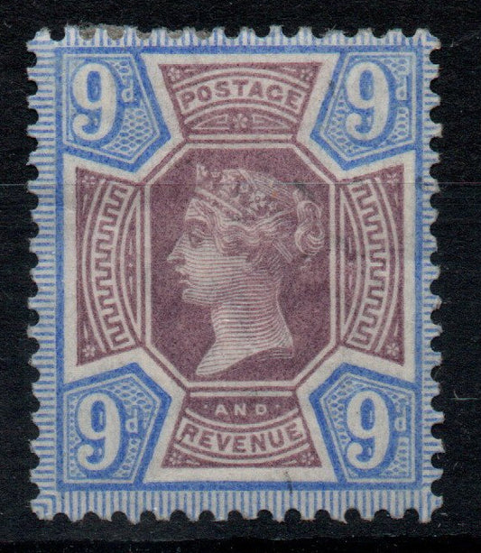 GB 1890 QV SG209 9d Jubilee Mounted Mint, almost full OG (TT388)