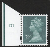 GB QEII SGY1747a £2 Definitive with Missing £ Sign Cyl D1 Perfect U/M (TT448)