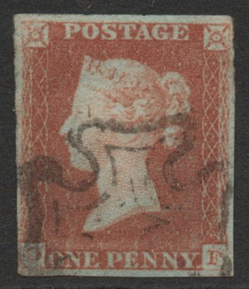 GB 1841 SG8 1d red Plate 21 (O-F) Black Maltese Cross 