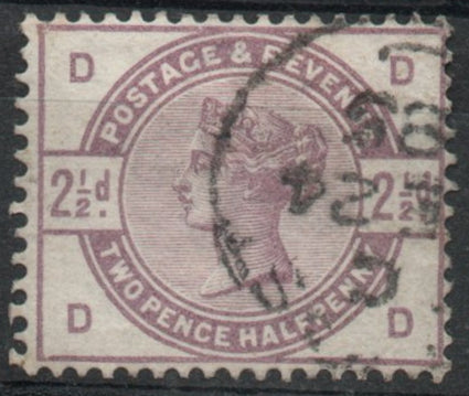 GB QV 1883 SG190 2½d Lilac (D-D) Very Good Used