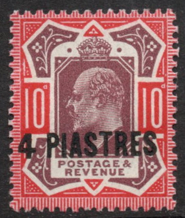 GB Agencies KEVII Levant 4 Piastres on 10d SG31 Mounted Mint