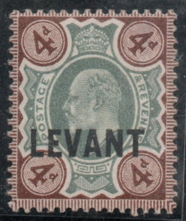 GB Agencies KEVII LEVANT OVPT on 4d SGL4a Unmounted Mint (TT668)