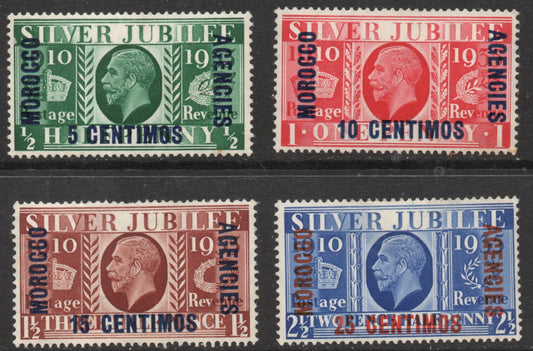 GB Agencies KGV Morocco OVPT on Silver Jubilee SPANISH SG149-52 Mounted Mint slight foxing  (TT671)