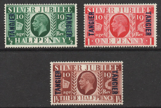 GB Agencies KGV Tangiers OVPT on Silver Jubilee SPANISH SG238-40 Lightly Mounted Mint (TT672)