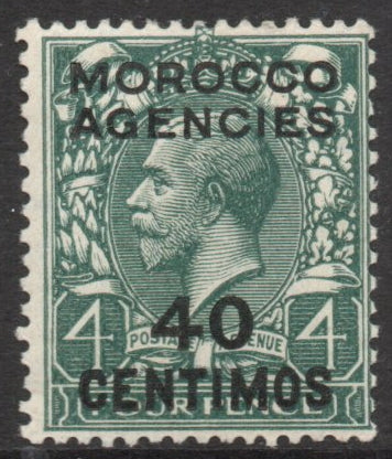 GB Agencies KGV Morocco OVPT in SPANISH SG148 40c on 4d Lightly Mounted Mint (TT673)