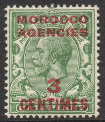GB Agencies KGV Morocco OVPT in SPANISH SG191 3c on d Lightly Unmounted Mint 